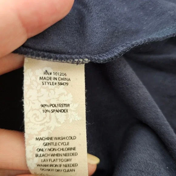 Soft Surroundings 1X Ambrosia Faux Suede‎ Tunic Dress Blue Studded Boho Casual - Picture 9 of 9